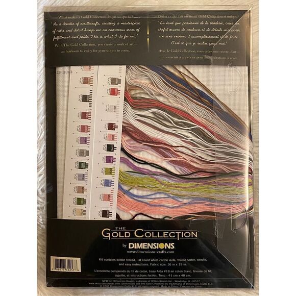 NEW Dimensions 12”X15” Peonies & Delphiniums Flower Cross Stitch Kit - Picture 5 of 7